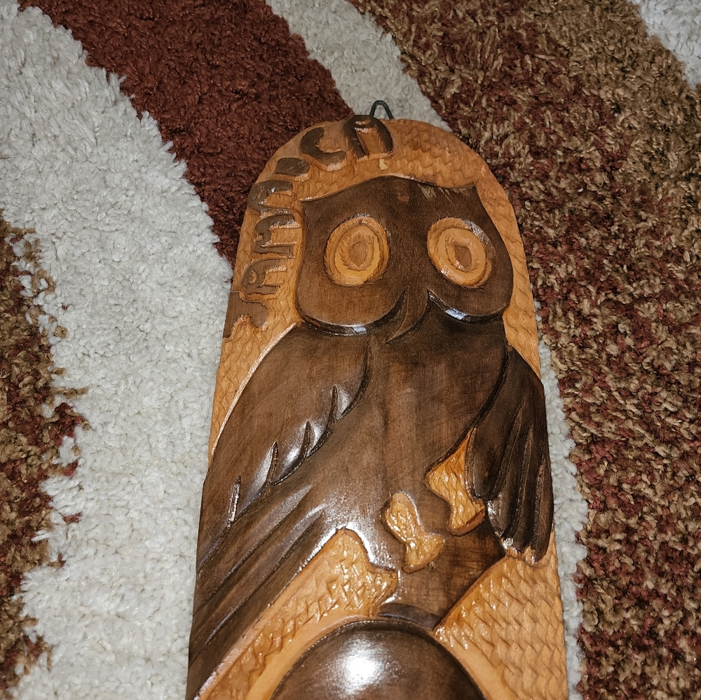 Jamaican Wooden Carved Wall Plaque Vintage